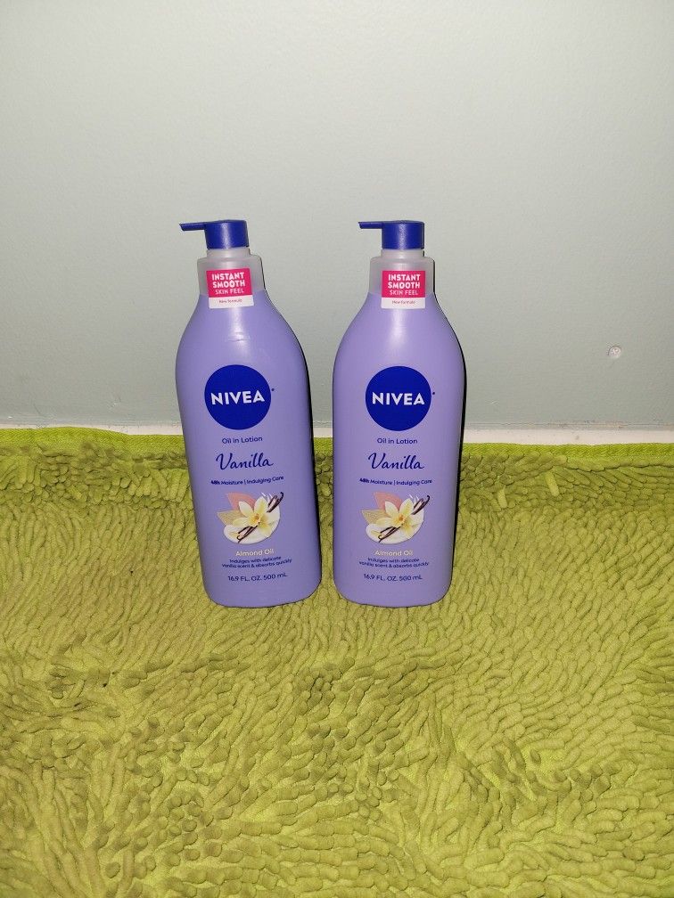 2 Nivea Oil In Lotion 16.9oz Vanilla