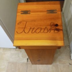 Wooden Trash Bin