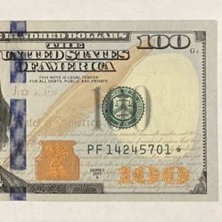 $100 Bill Star Note 2017-A Series US Currency Uncirculated