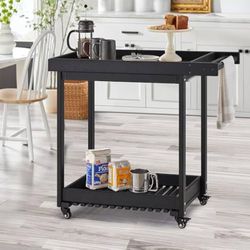 Double-Shelf Grill Table, Portable Trolley