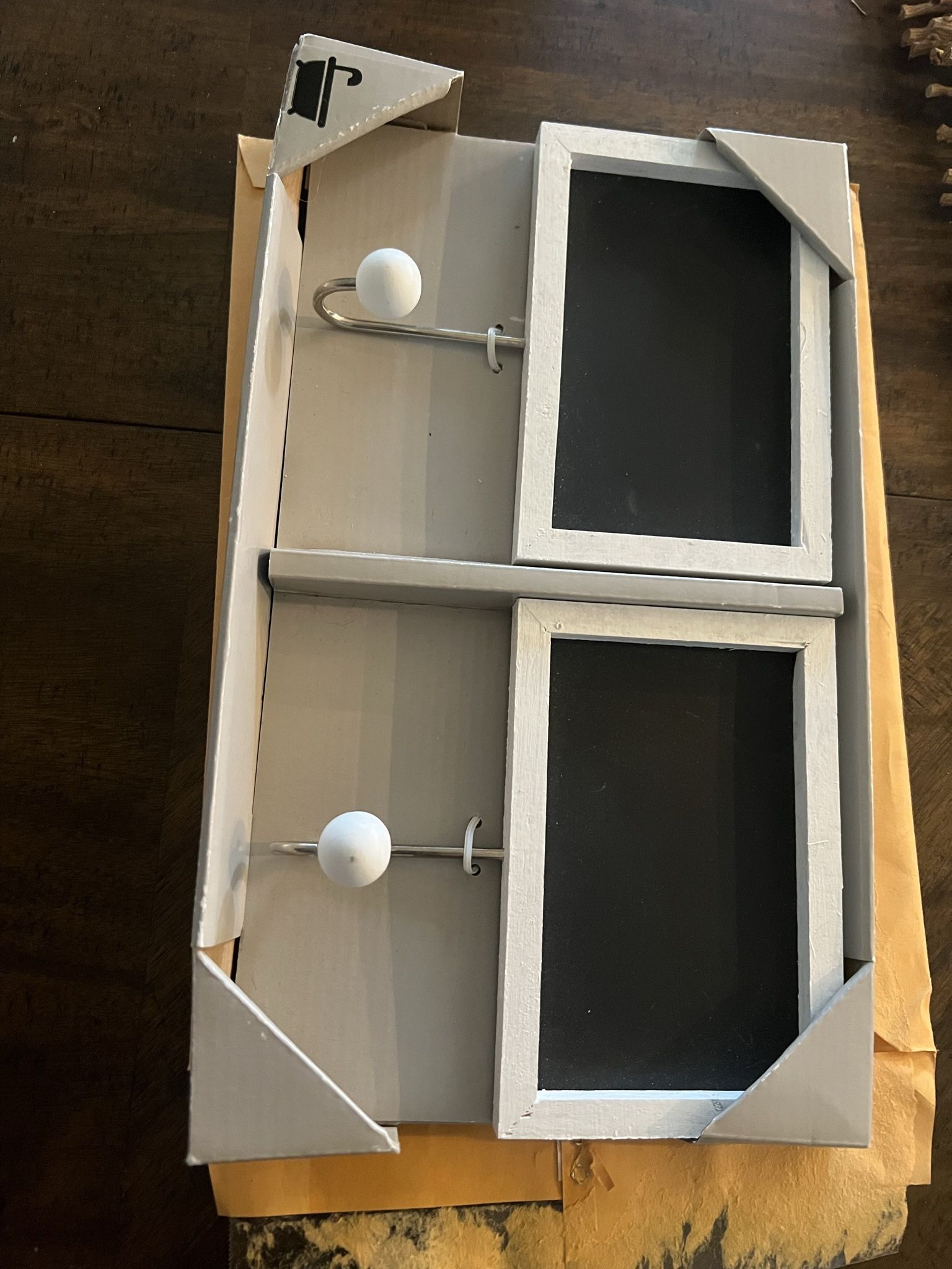 NEW Set Of 2 Framed Chalkboards With Hooks - Each 6.5” Wide