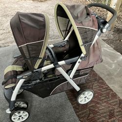 Chicco double seat, baby stroller