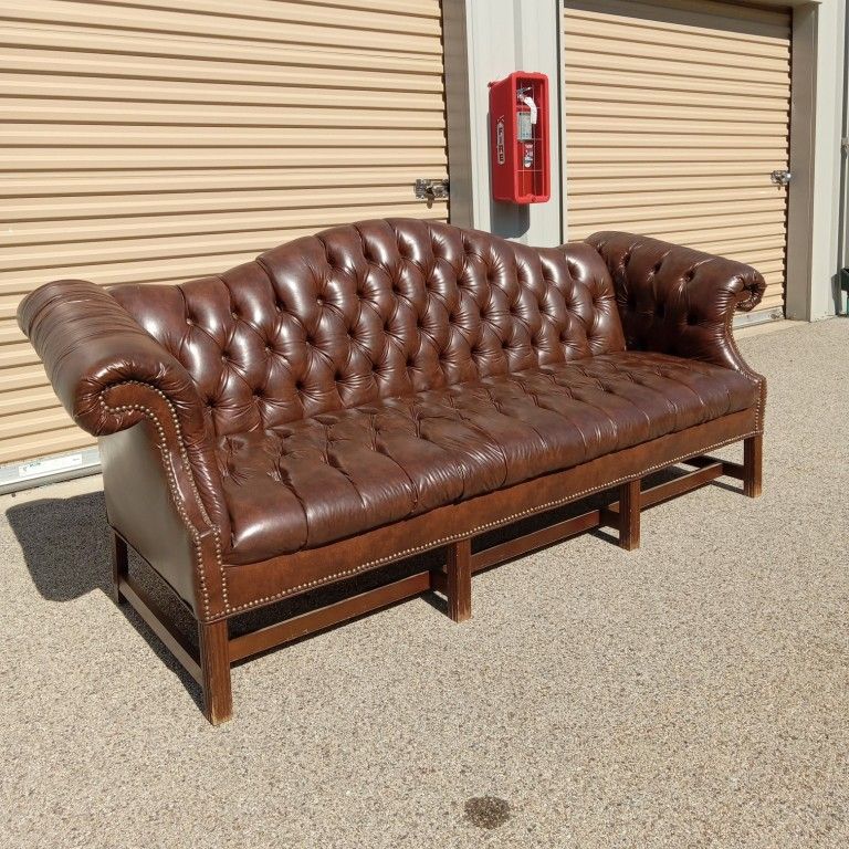 Free Delivery - Vintage Sears Leather Sofa Couch - Good Condition