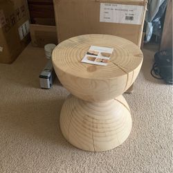 Aliza Natural Pine End Table            West Elm Crate And Barrel Restoration Hardware Cb2 World Market Nightstand Plant Stand Wood 