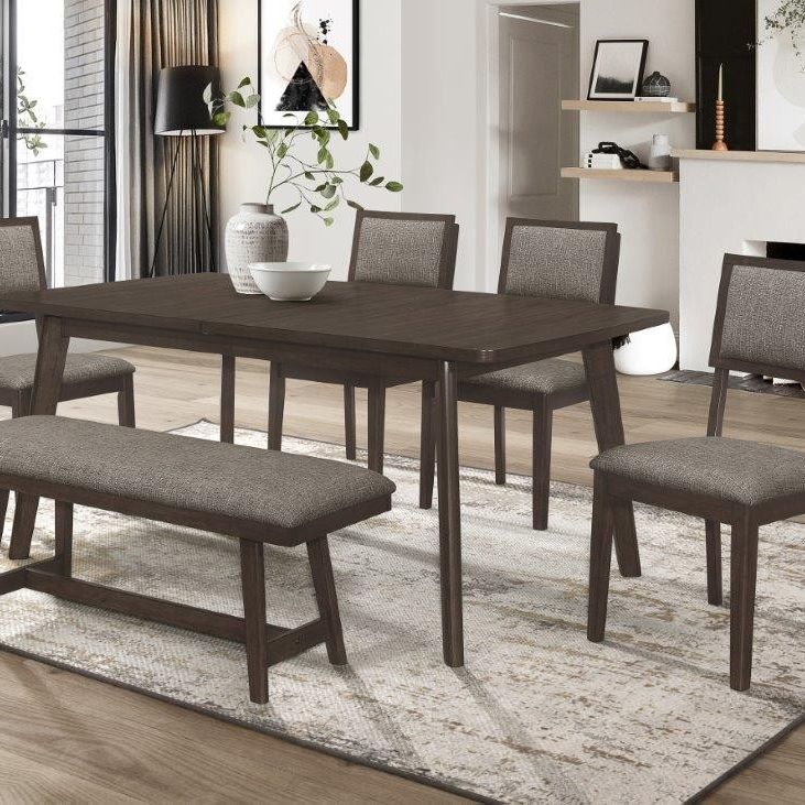 Brand New 88"×40"×30"H Gray Dining Table + 4 Chairs + Bench
