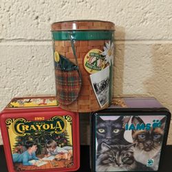 Lot Of 3  Vintage Tin Boxes