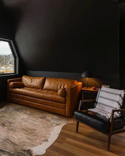 Leather sleeper sofa