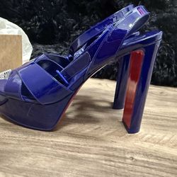 Christian Louboutin Supramariza Patent Leather Platform Sandals Galactiqueen
