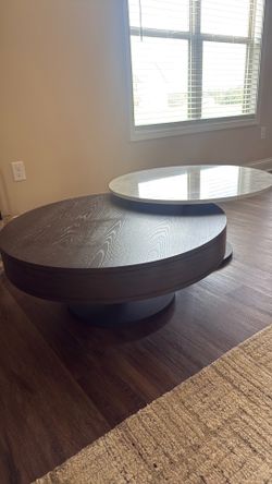 Brown and marble coffee table
