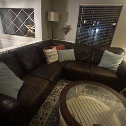 Ashley Brown Leather Sectional 