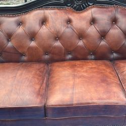 Leather couch and loveseat