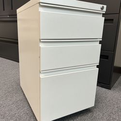 Used White Under Desk File Cabinets (3 Available)