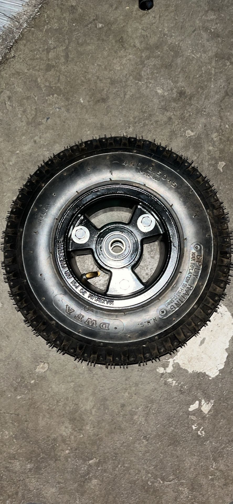 Tri Star Mini Bike Front Wheel 4.10/3.50-5 Tire – New Bearings & Hardware