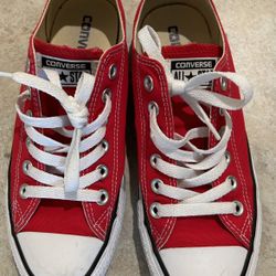 red CONVERSE shoes (size: men’s 5 women’s 7)