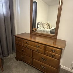 Vintage Kenlea Cherry Dresser & Mirror 