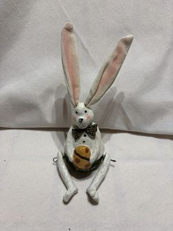 Adorable shelf-sitting bunny 6” Figurine Easter Decor