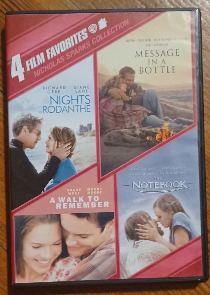 4 Lovie DVD Love Story Notebook Message Bottle Walk Remember Night's Rodanthe