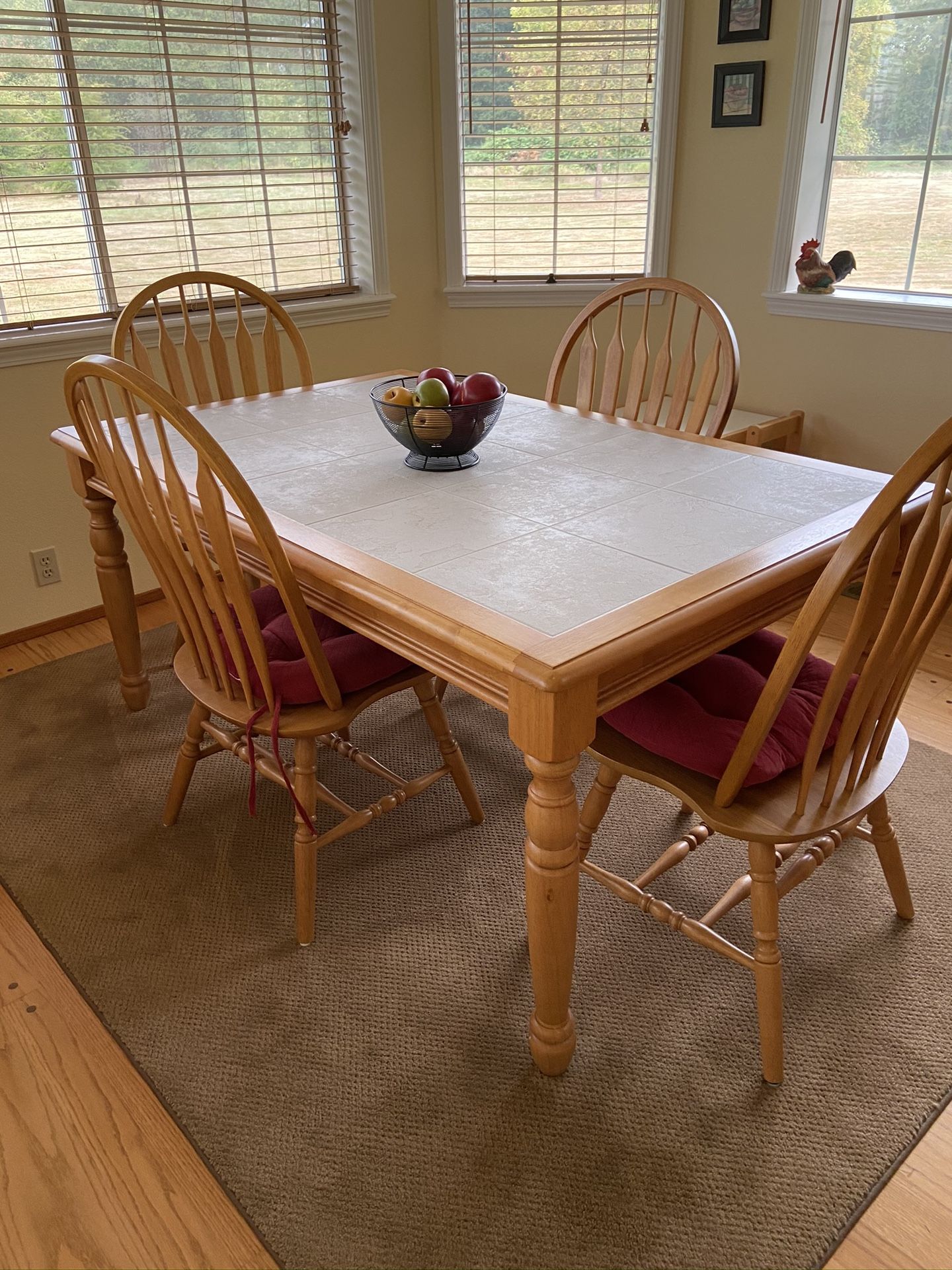 Kitchen Table with 4 chairs-Oak Farmhouse Style