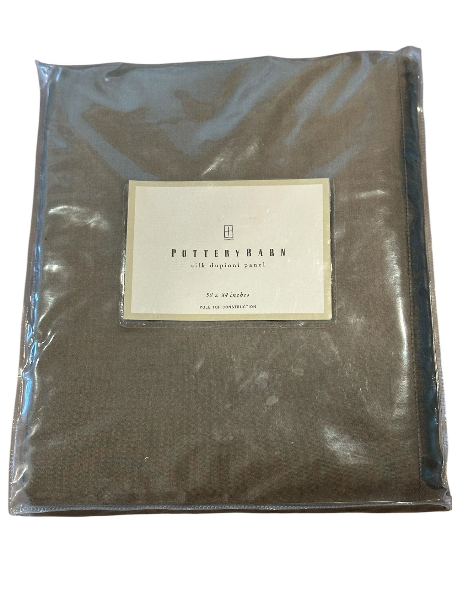 Pottery Barn Silk Dupioni Panel Khaki 50 X 84 Curtain Panel Pole Pocket