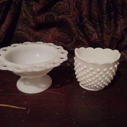 Vintage Milk Glass 2 pieces