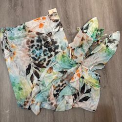floral leopard mesh dress