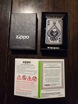 Zippo Model 205 "Ace Skull Card" windproof pocket lighter