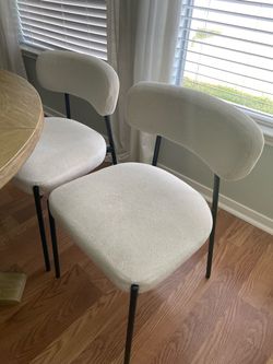 Set of 4 Boucle Dining Chairs