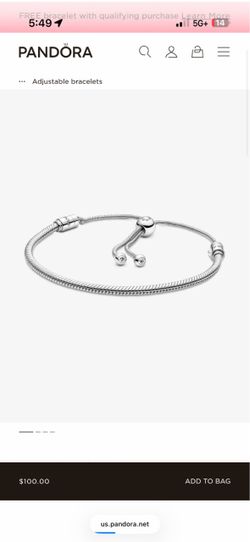 Pandora Adjustable Snake Chain Slider Bracelet