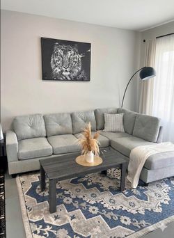 🔥 Brand New Gray Reversible L-Shape Sectional Sofa | Modern Fabric Couch | Pay After Delivery 🚚