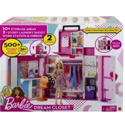 Barbie Dream Closet Playset with 35+ Clothes and Accessories Mirror and Laundry New
