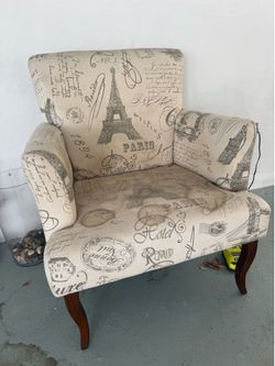 French inspired upholstered accent chair
