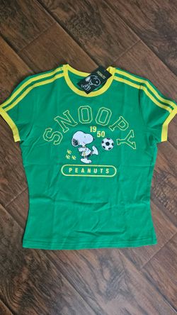 Peanuts Snoopy Soccer Green & Yellow T-shirt