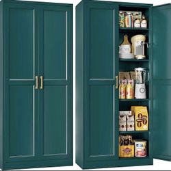 71-inch tall metal storage cabinet, kitchen pantry storage cabinets with doors and 4 shelves