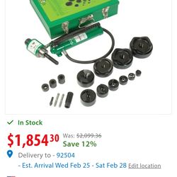 Greenlee hydraulic Knockout set 1 /2 to 4in