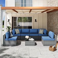Outdoor Patio Sectional Rattan Furniture Set