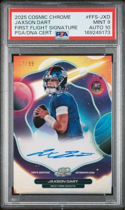 2025 TOPPS COSMIC CHROME JAXSON DART #FFS-JXD FIRST FLIGHT SIGNATURES /99 PSA 9