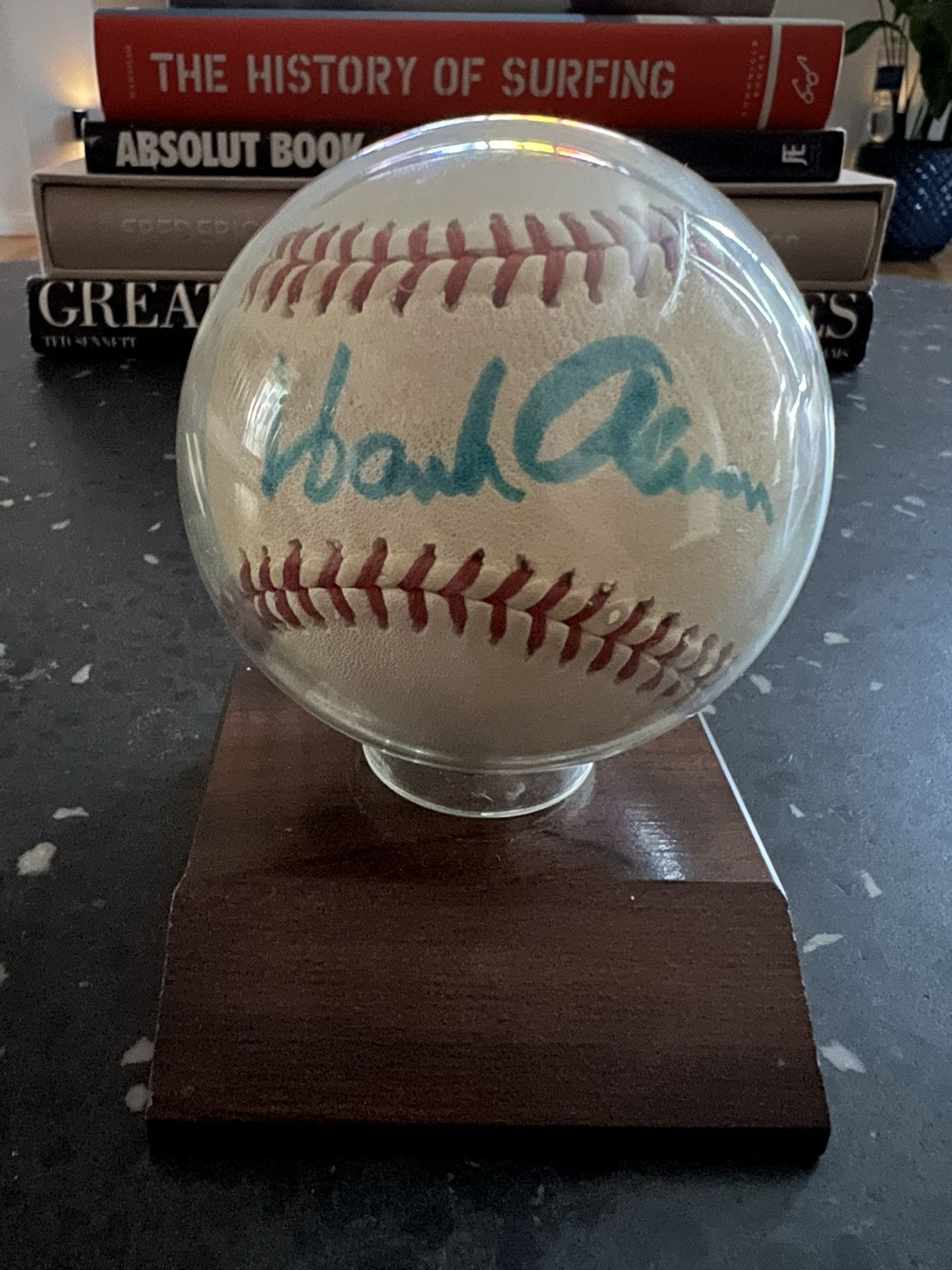 Hank Aaron Autographed Baseball