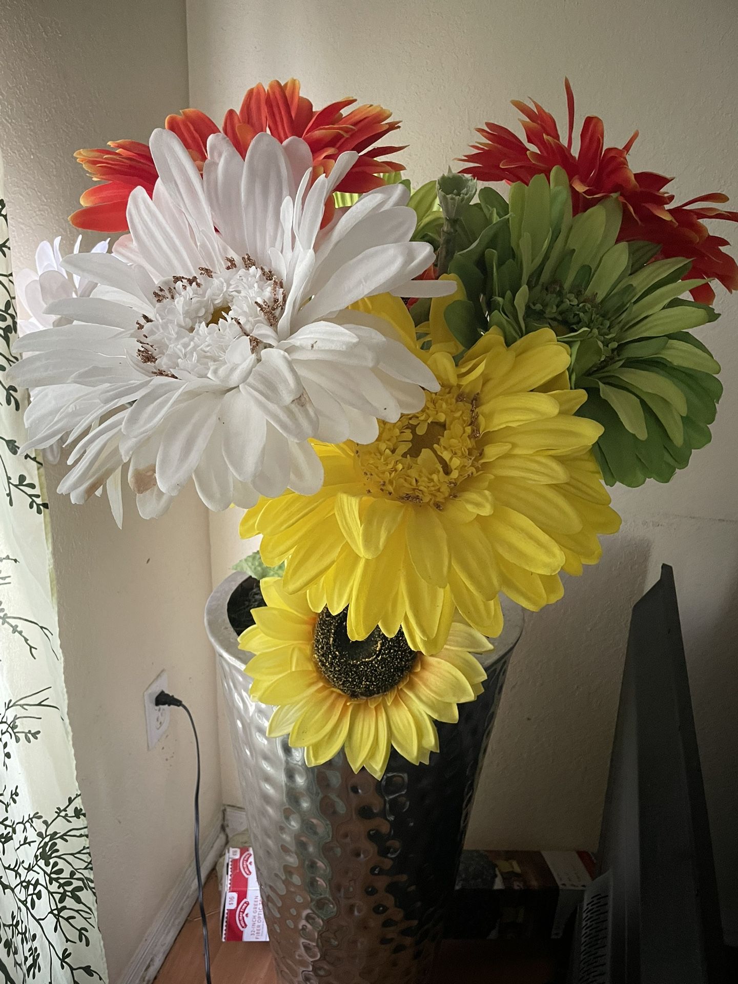 Floor Vase With Artificial Flowers