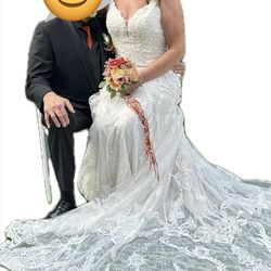 Sequin & Lace Wedding Gown Exquisite Design 
