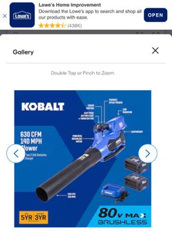 Brand new 80volt max brushless kobalt 650cfm 2x battery and charger blower!