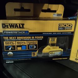 DEWALT POWERSTACK 20v 5.0 AH; Lithium-ion Battery and Charger