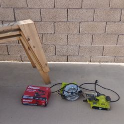 Saws, Sawhorses, Sander Woodworking Tools Bundle