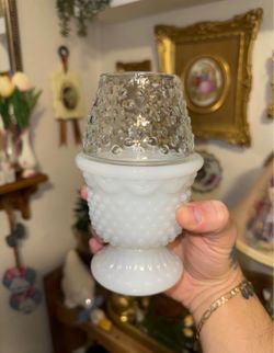 Avon hobnail fairy lamp