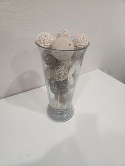 Glass Vase With Filler Decor 