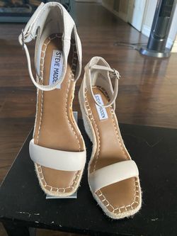Steve Madden Beige Espadrille Wedge Sandals
