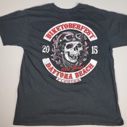 Biketoberfest 2015 Daytona Beach Black T-Shirt Motorcycle Biker Men's Size 2XL