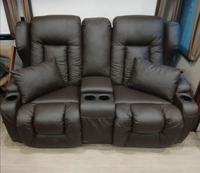Dark Brown Reclining Love Seat