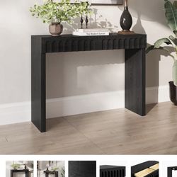Black Modern Console Entryway Table With Drawers Excellent Condition 