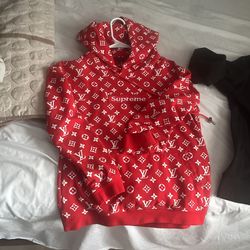 Red Louis Vuitton Hoodie Authentic 