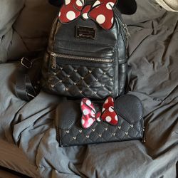 Loungefly Minnie Mouse Bag And Wallet Combo